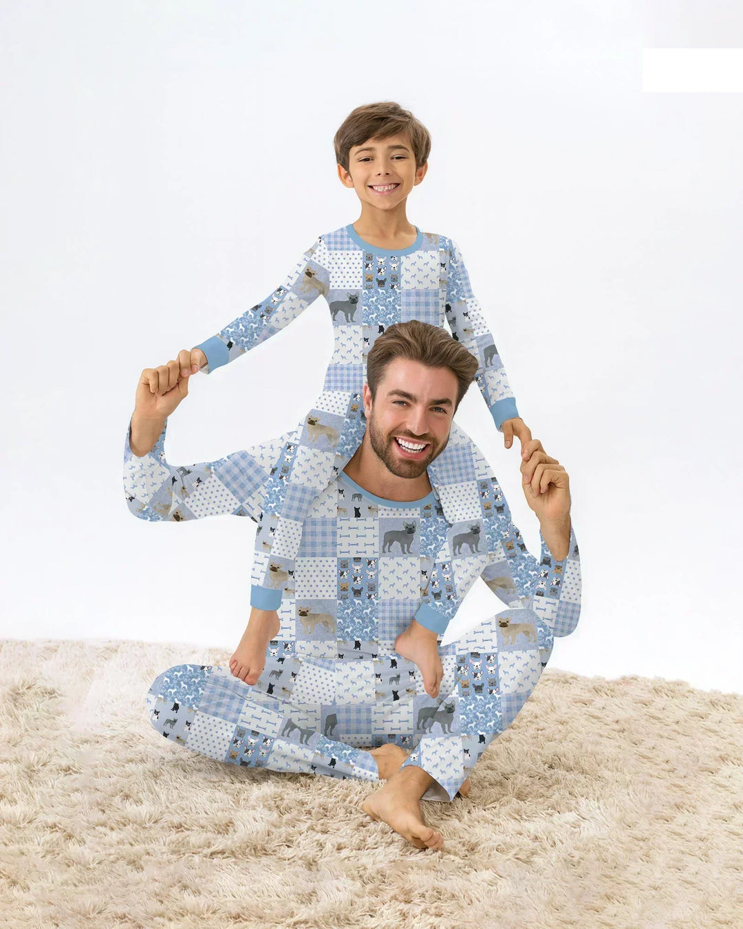 Frenchies Patchwork Family Matching Bamboo Men's Pajama Set