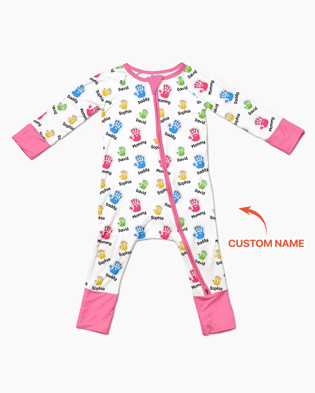 First Mother Day - Handprints Bamboo Convertible Zippy