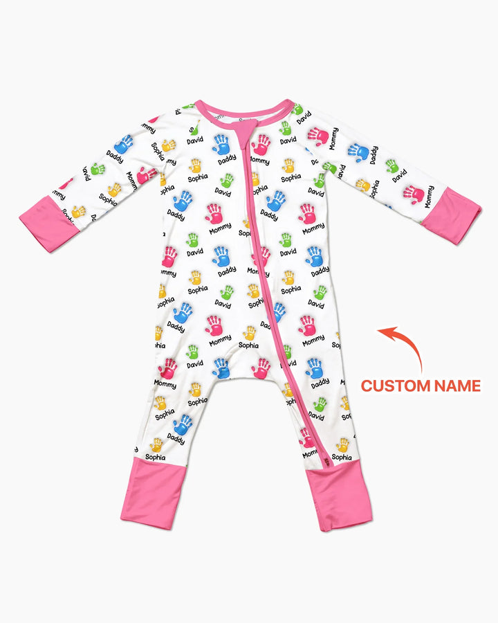First Mother Day - Handprints Bamboo Convertible Zippy
