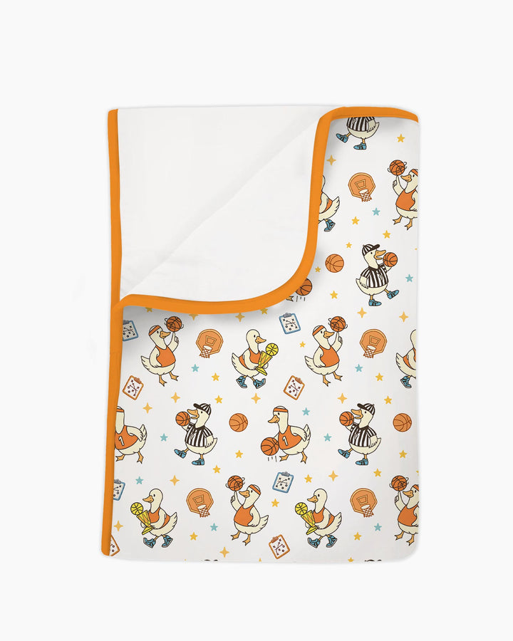 Silly Goose Playing Basketball Bamboo Blanket