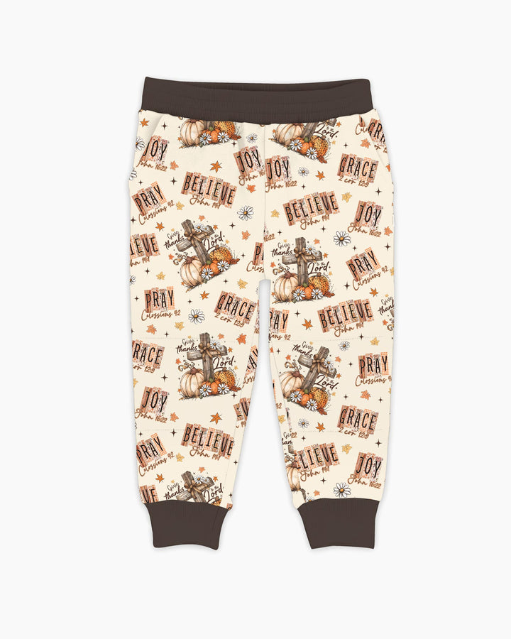 Floral Fall Give Thanks To The Lord Bamboo Jogger