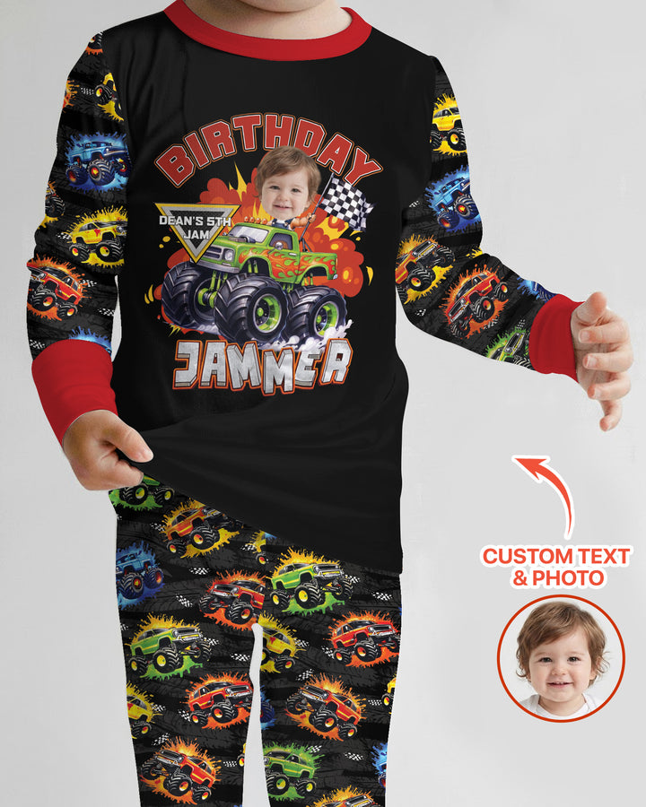 Birthday Truck Rally Bamboo Two Piece Long Sleeve Pajama Set