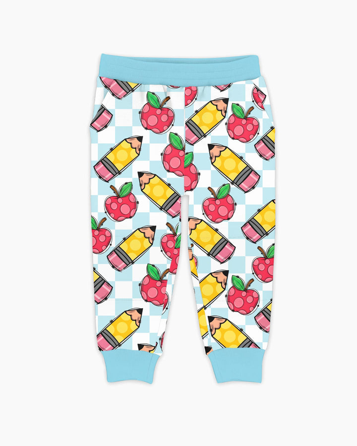 Checkered Apple Scribbles Bamboo Jogger