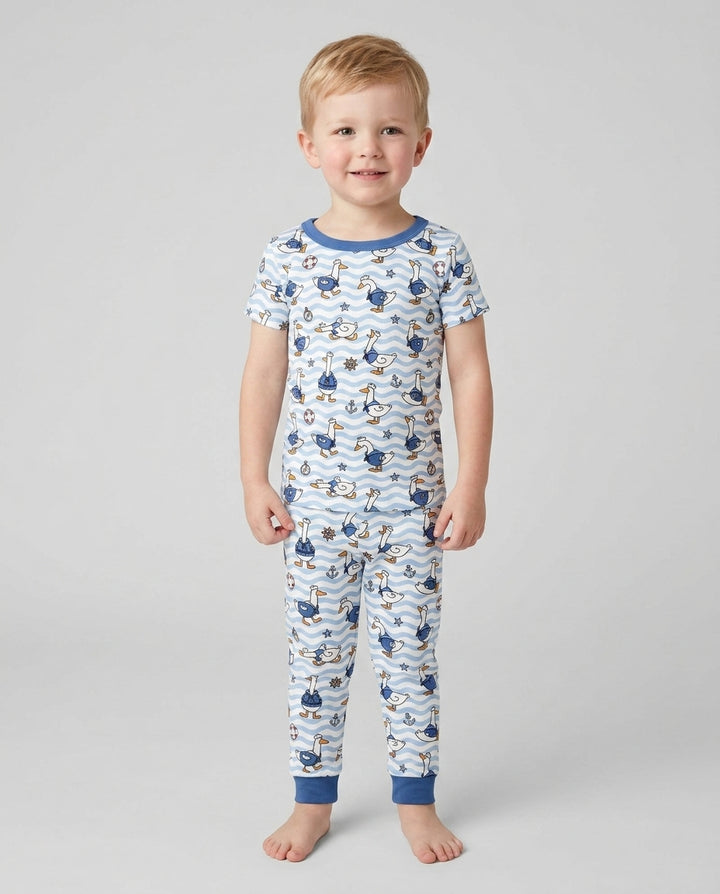 Silly Goose Sailor Bamboo Two Piece Short Sleeve Pajama Set