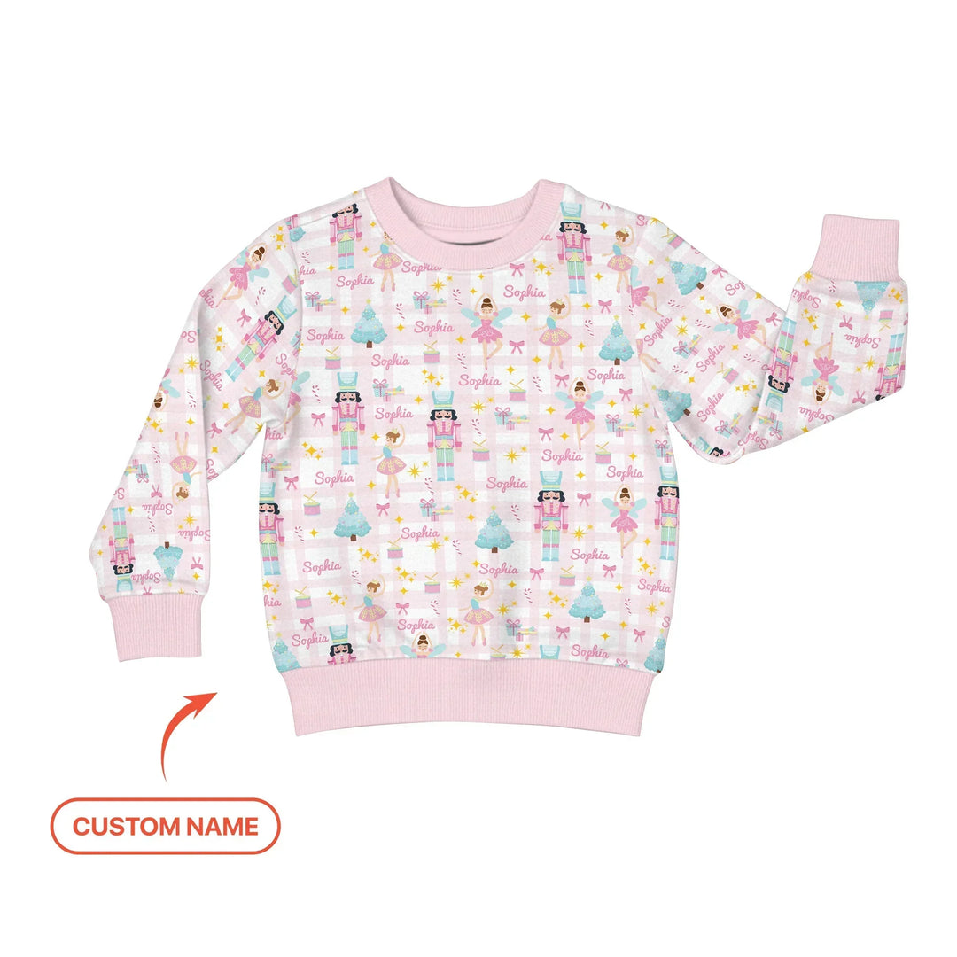 Nutcracker And Ballerinas Custom Name Bamboo Crewneck Sweatshirt