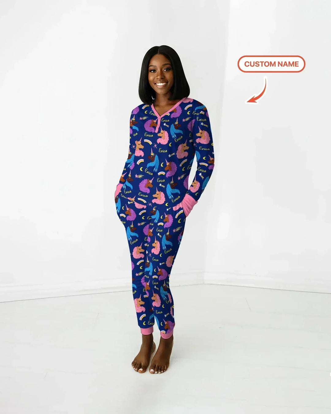 African Astro Unicorn Bamboo Women Pajama Set