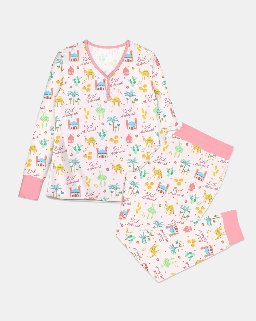 Eid Mubarak Matching Family Bamboo Women Pajama Set
