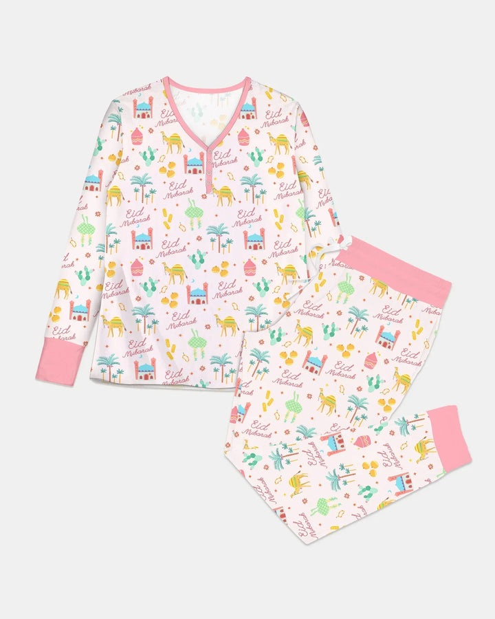 Eid Mubarak Matching Family Bamboo Women Pajama Set