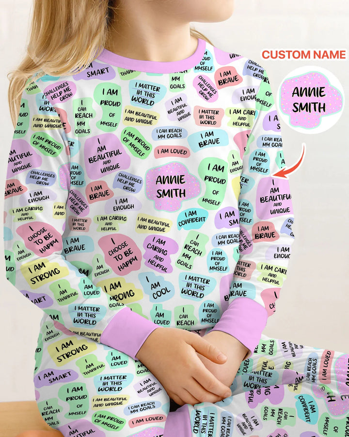 Mom & Baby Daily Affirmation Bamboo Two Piece Long Sleeve Pajama Set