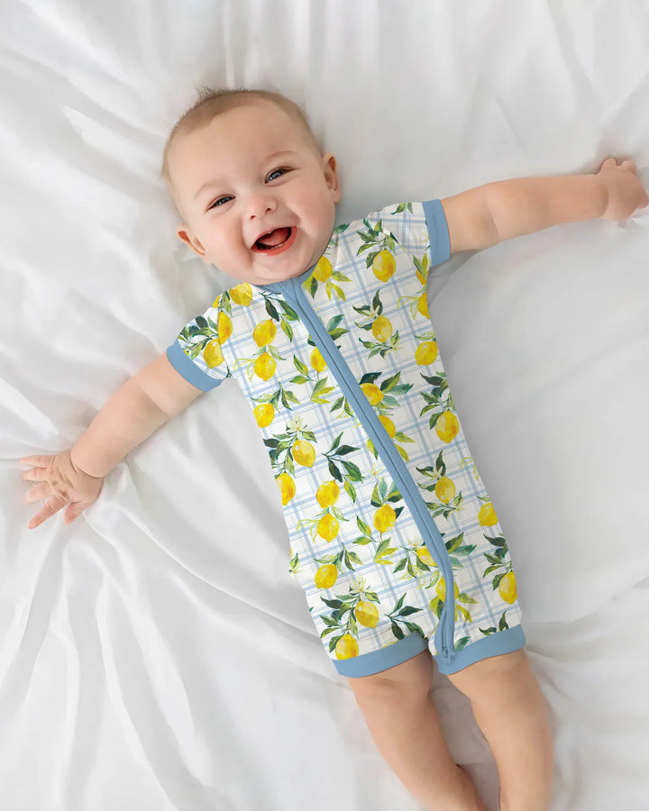 Mediterranean Lemons Family Matching Bamboo Shorty Zippy