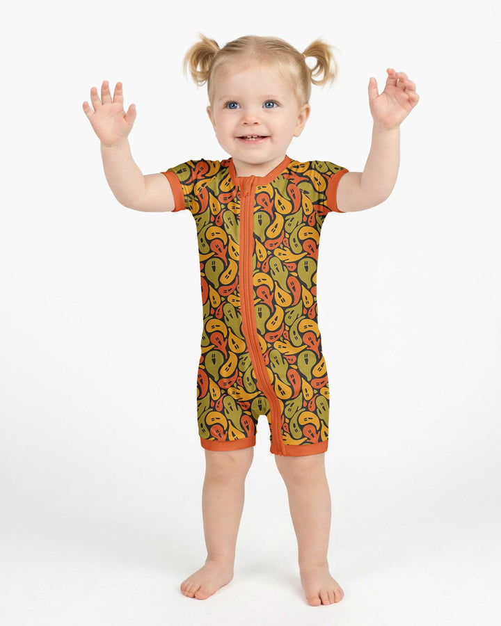 Retro Haunts & Happy Boos Bamboo Shorty Zippy