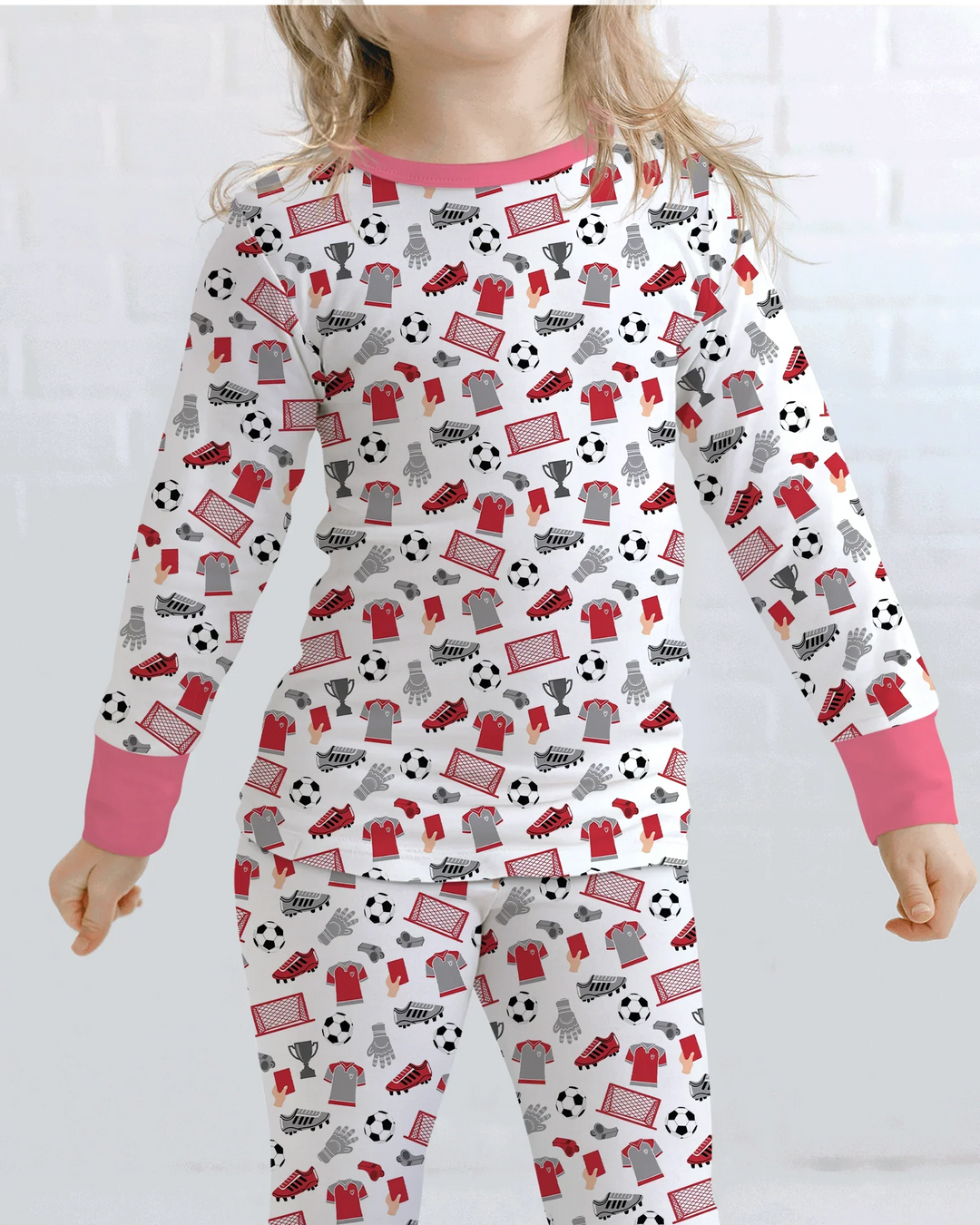 Soccer Gear Bamboo Two Piece Long Sleeve Pajama Set