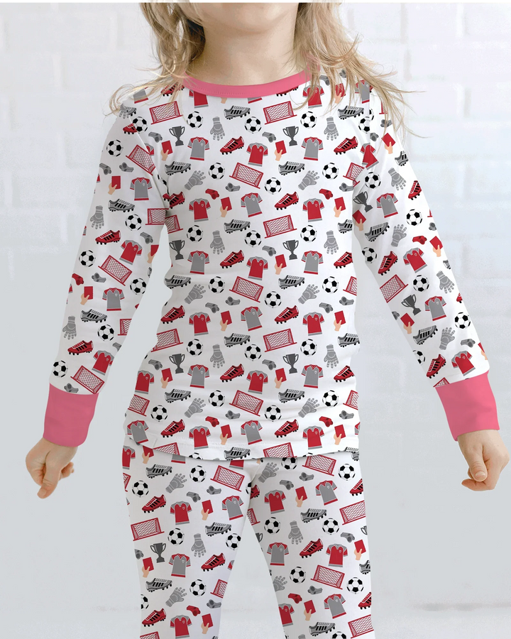Soccer Gear Bamboo Two Piece Long Sleeve Pajama Set