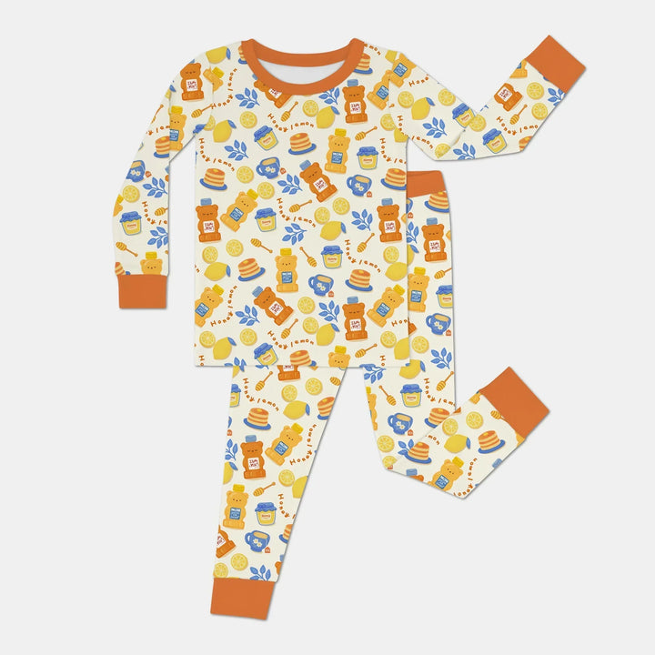Honey Bear Bottle Bamboo Two Piece Long Sleeve Pajama Set