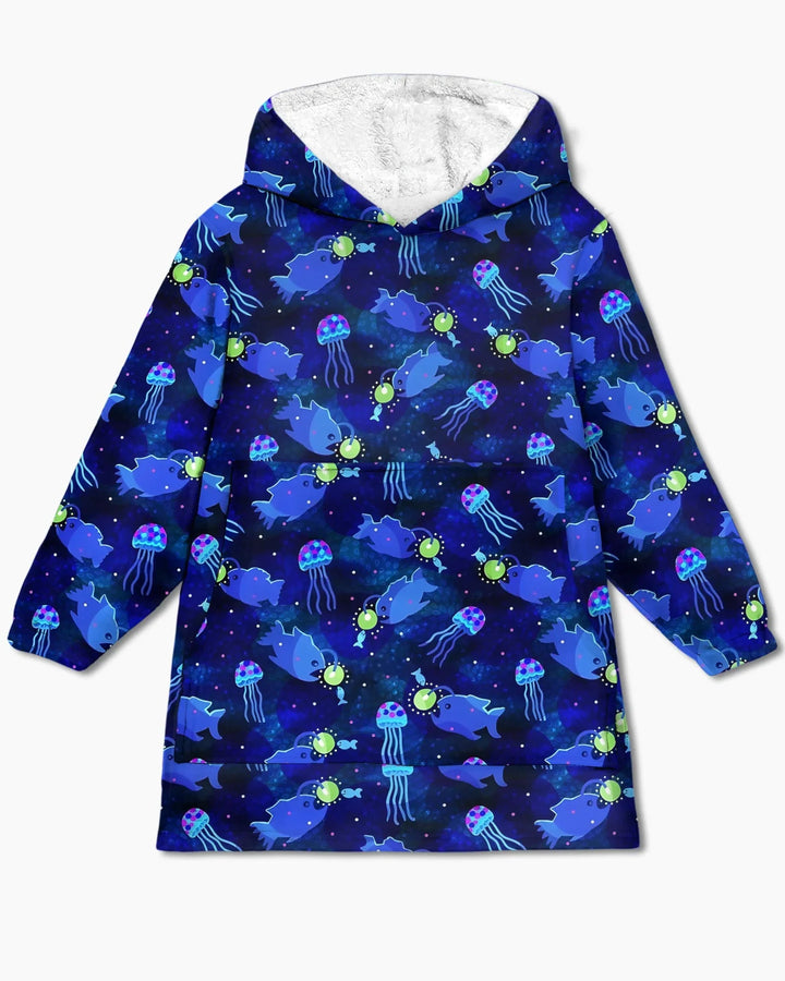 Happy Glow Fish Wearable Bamboo Blanket Hoodie