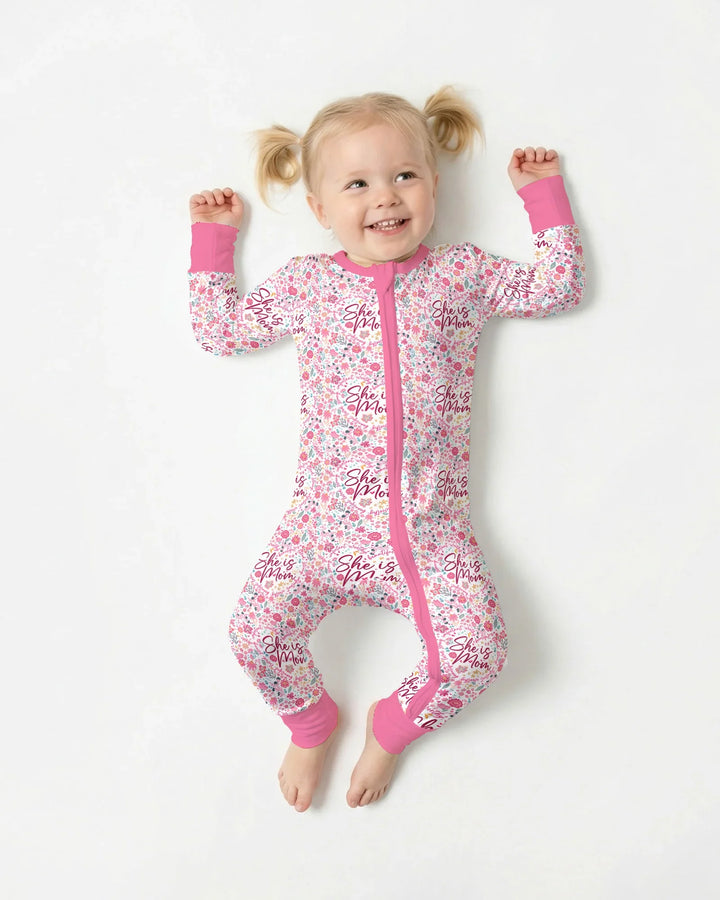 She Is Mom Floral Bamboo Convertible Zippy