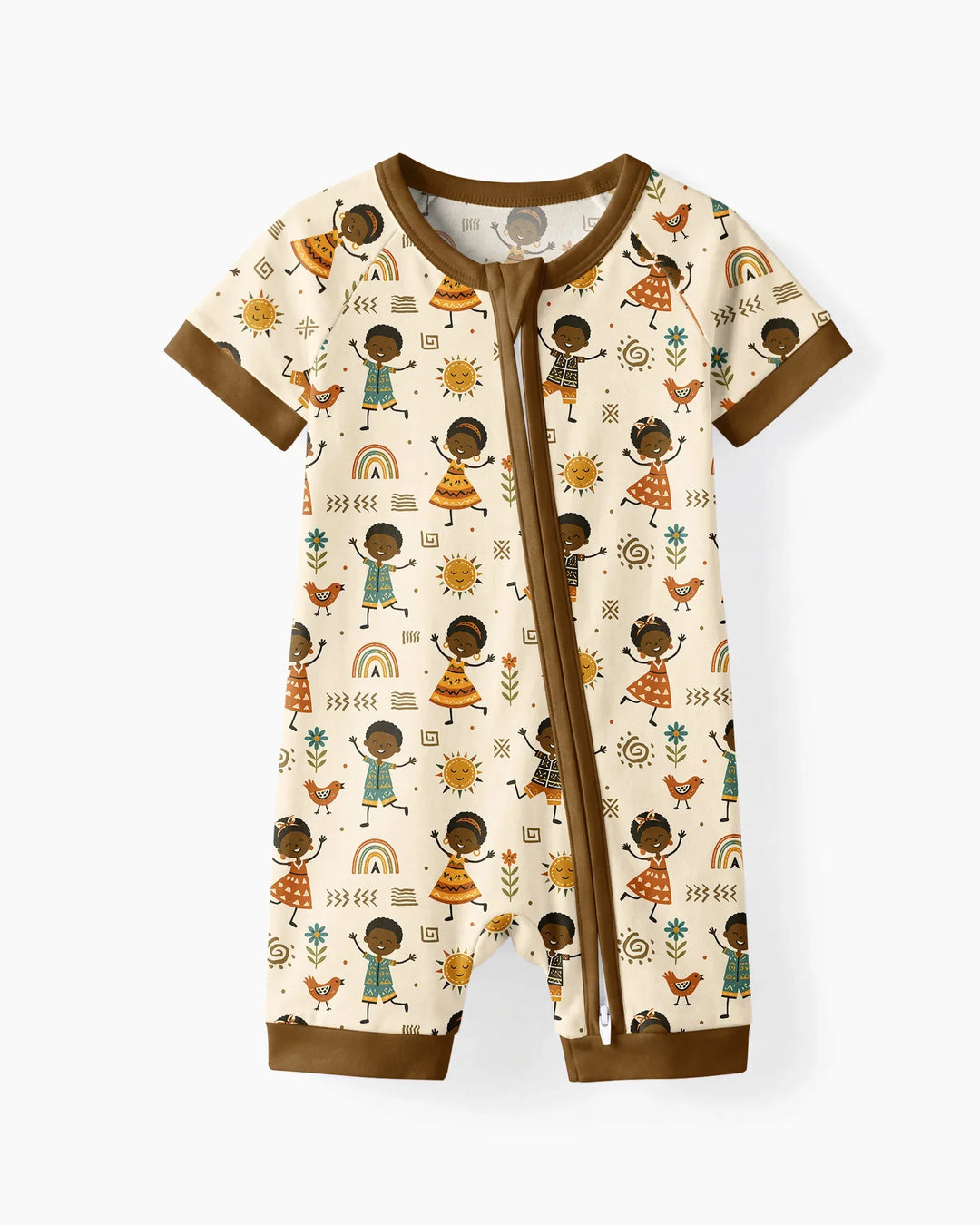 Cute African Heritage Bamboo Shorty Zippy