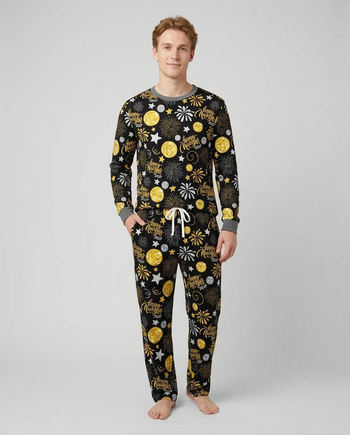 New Year's Eve Celebration Bamboo Men's Pajama Set