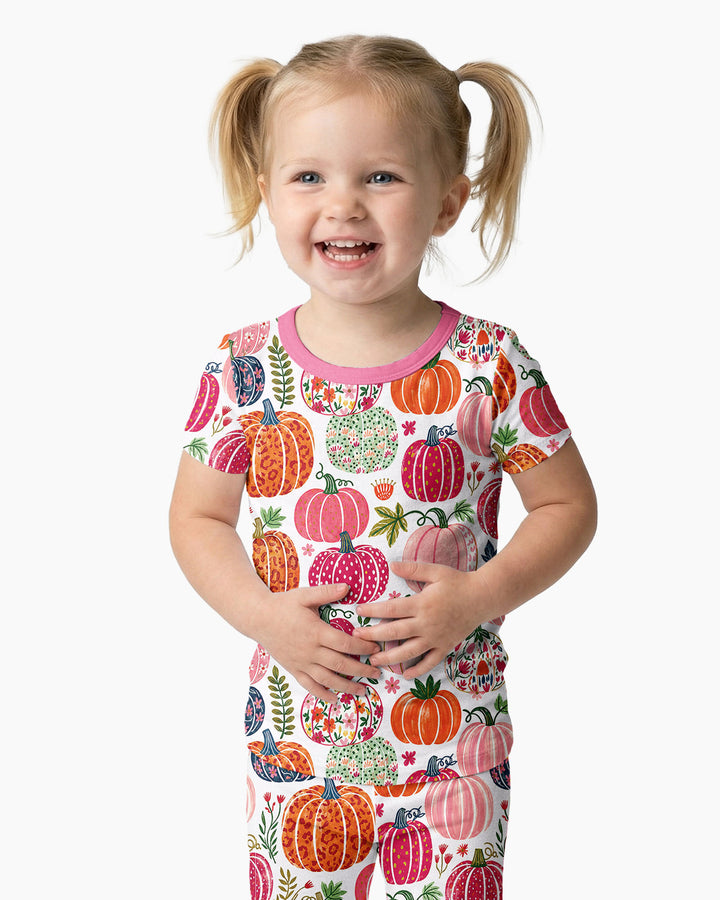 Pumpkin Patch Party Bamboo Two Piece Short Sleeve Pajama Set
