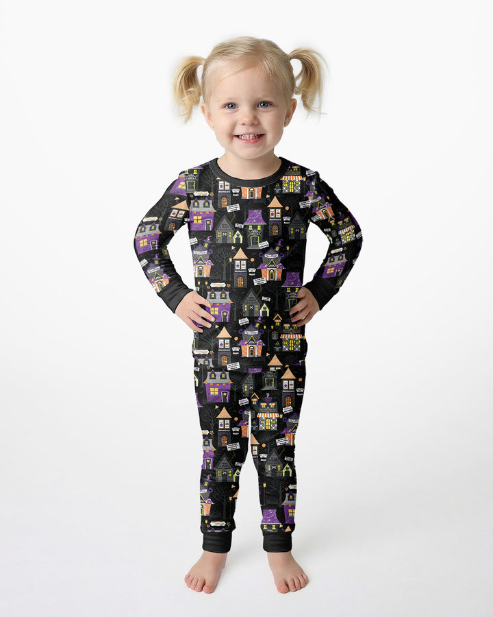 Halloween Hometown Bamboo Two Piece Long Sleeve Pajama Set