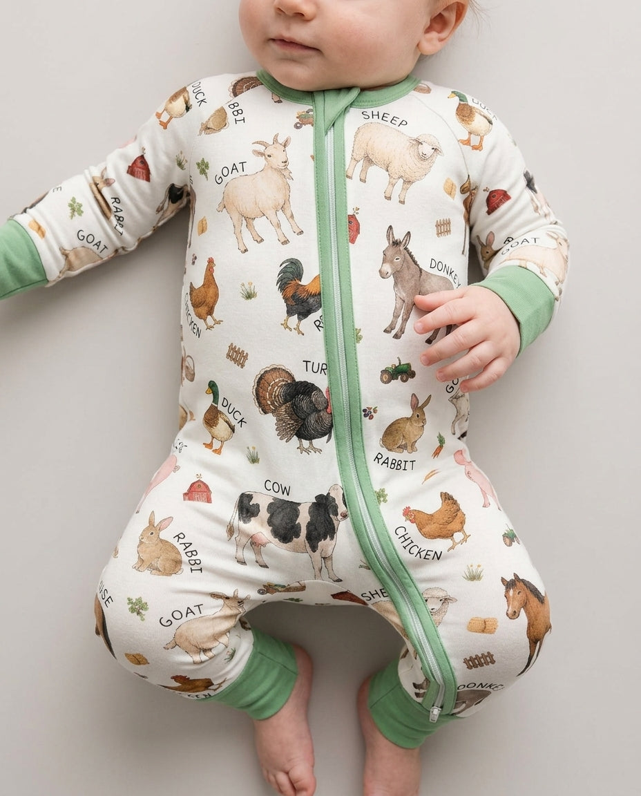 Barnyard Animals Bamboo Convertible Zippy