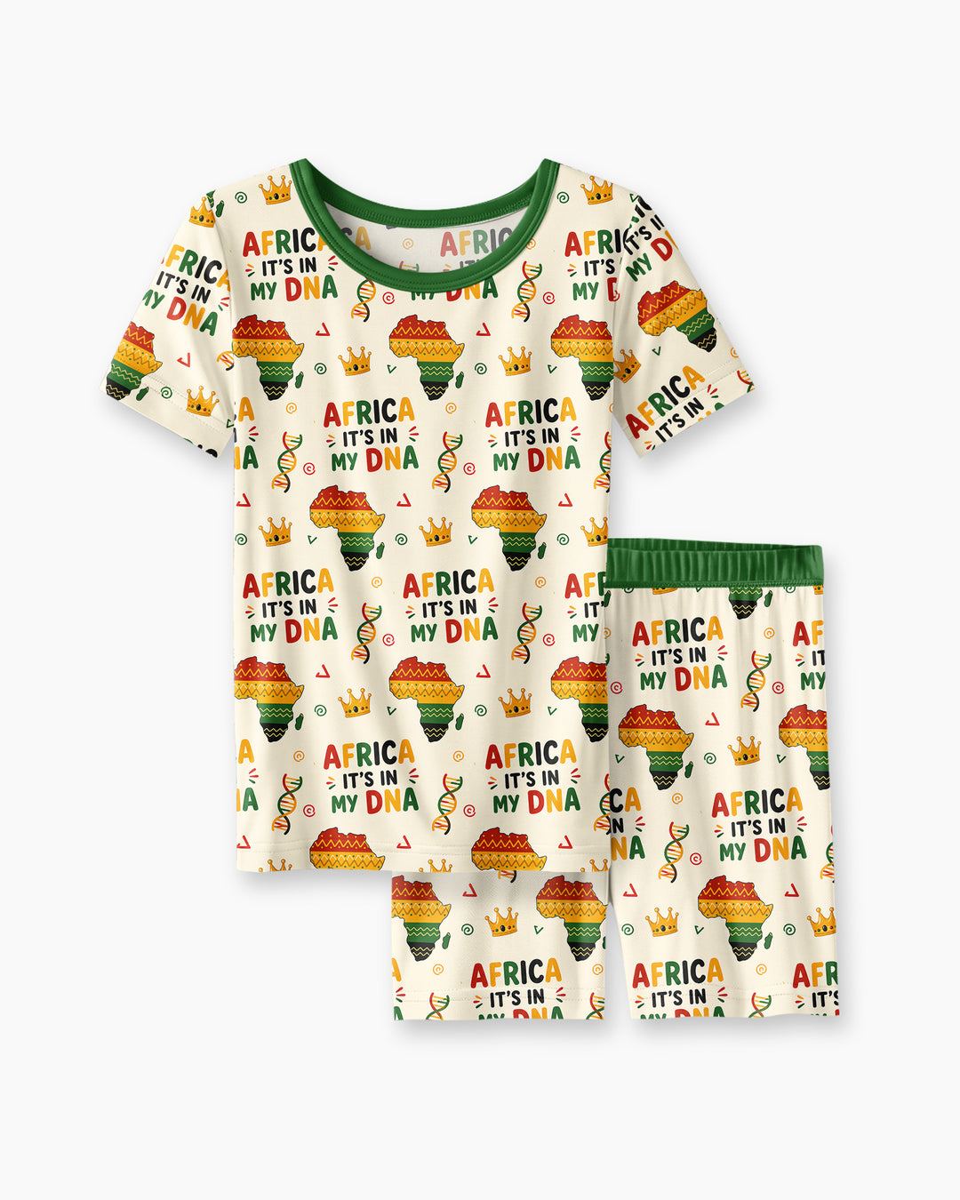 Africa It's In My DNA Bamboo Two Piece Short Sleeve Shorts Pajama Set