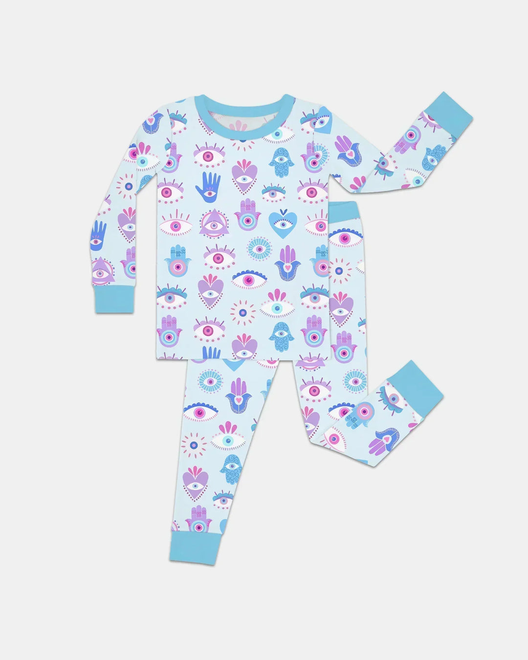 Hamsa Heart Guardians Family Matching Bamboo Two Piece Long Sleeve Pajama Set