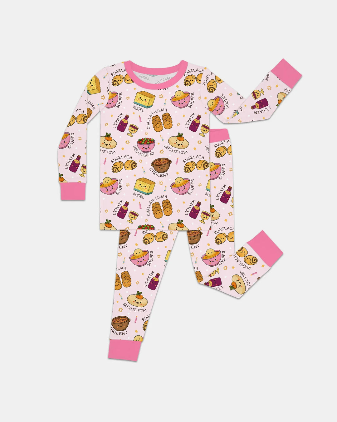 Shabbat Shalom Bamboo Two Piece Long Sleeve Pajama Set