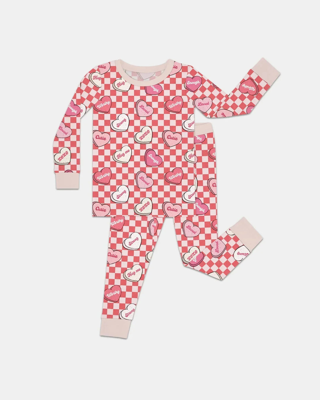 Valentine in Hearts Bamboo Two Piece Long Sleeve Pajama Set