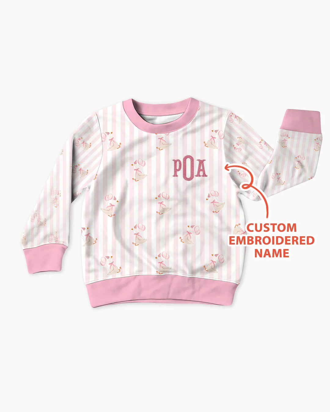 Custom Name Embroidered Birthday Girl  Bamboo Crewneck Sweatshirt