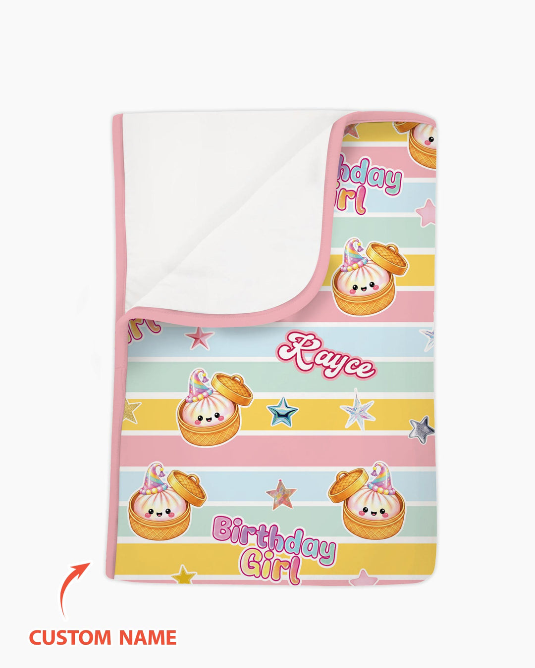 Custom Dumpling Birthday Girl Bamboo Blanket
