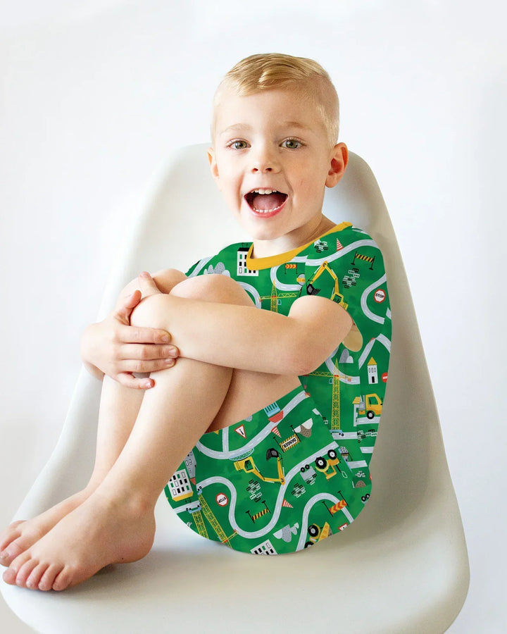 Little Builder Construction Zone Bamboo Two Piece Short Sleeve Shorts Pajama Set