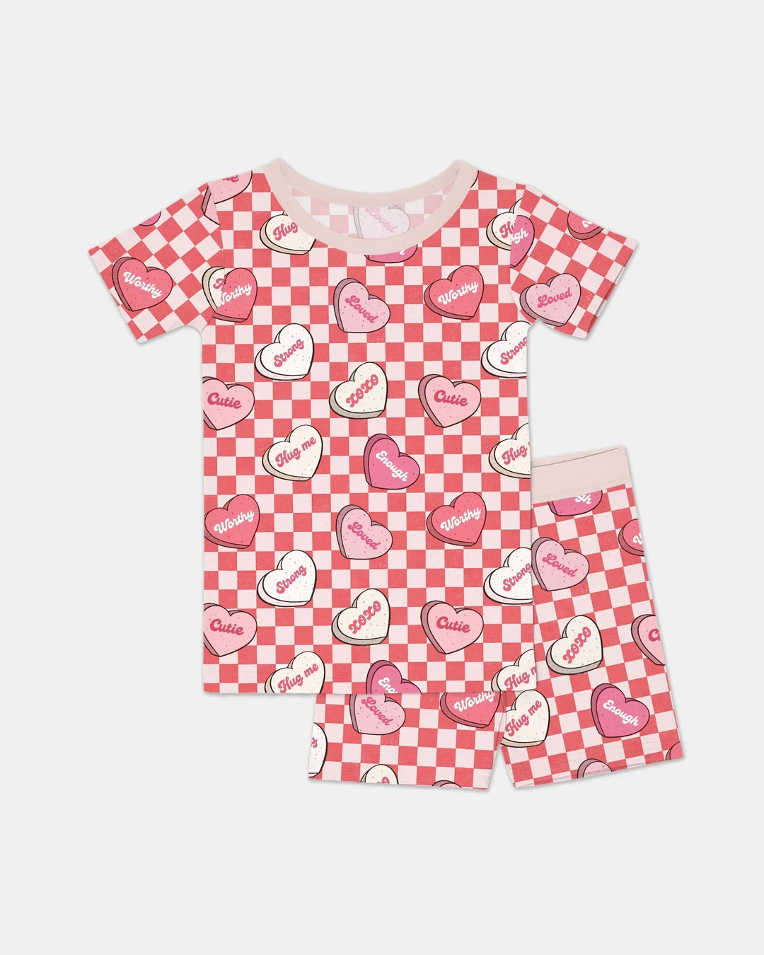 Valentine in Hearts Bamboo Two Piece Short Sleeve Shorts Pajama Set