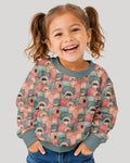 Cute Monster Crowd Bamboo Crewneck Sweatshirt