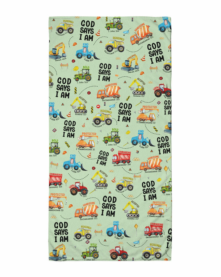 God Says I Am Boy Bamboo Beach Towel