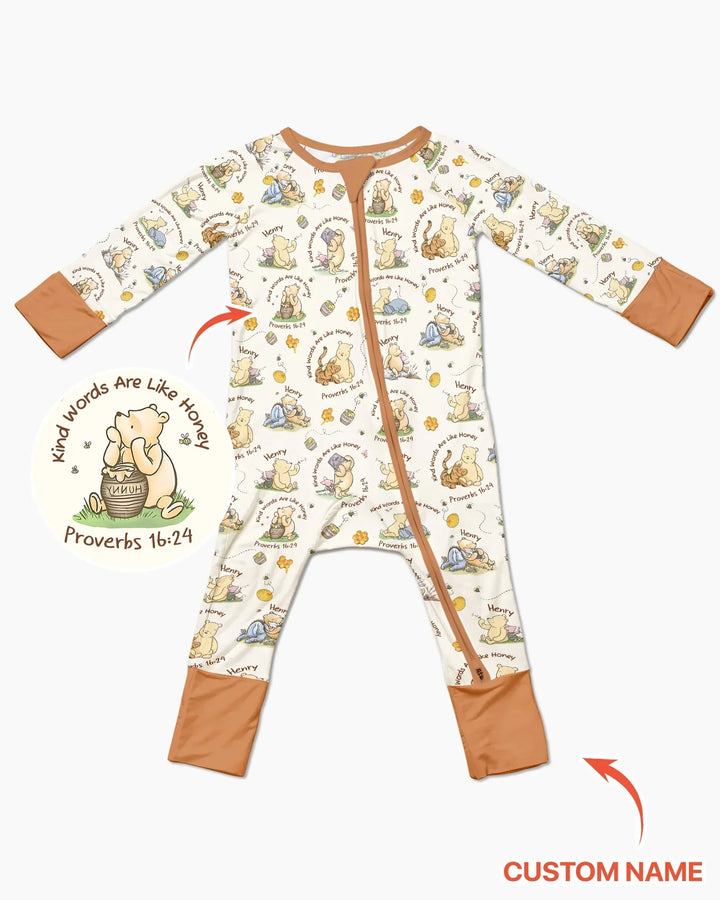 Kind Words Are Like Honey Custom Name Bamboo Convertible Zippy