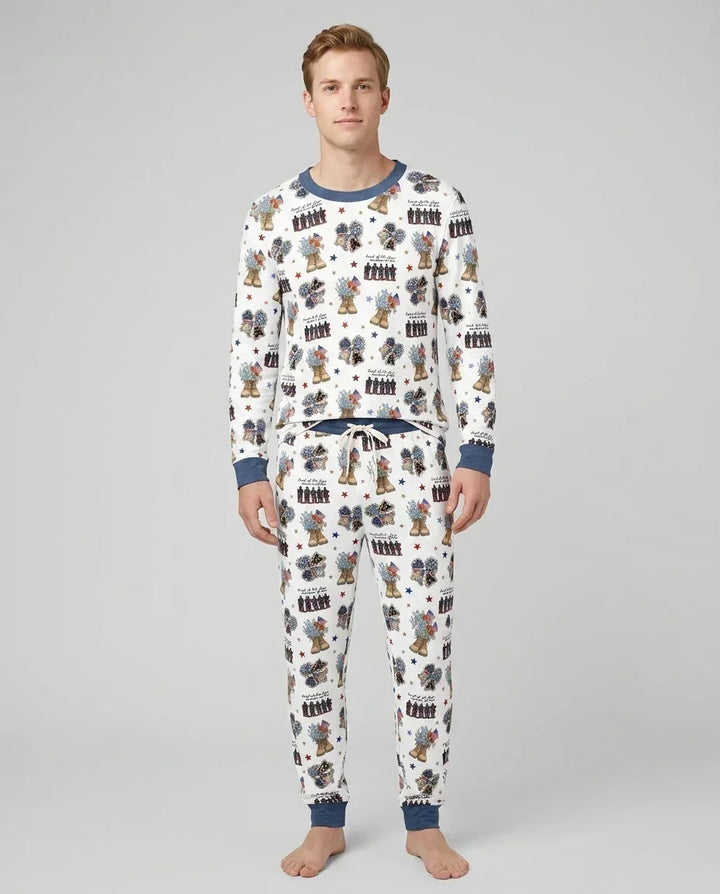 Honor the Brave Family Matching Bamboo Men's Pajama Set