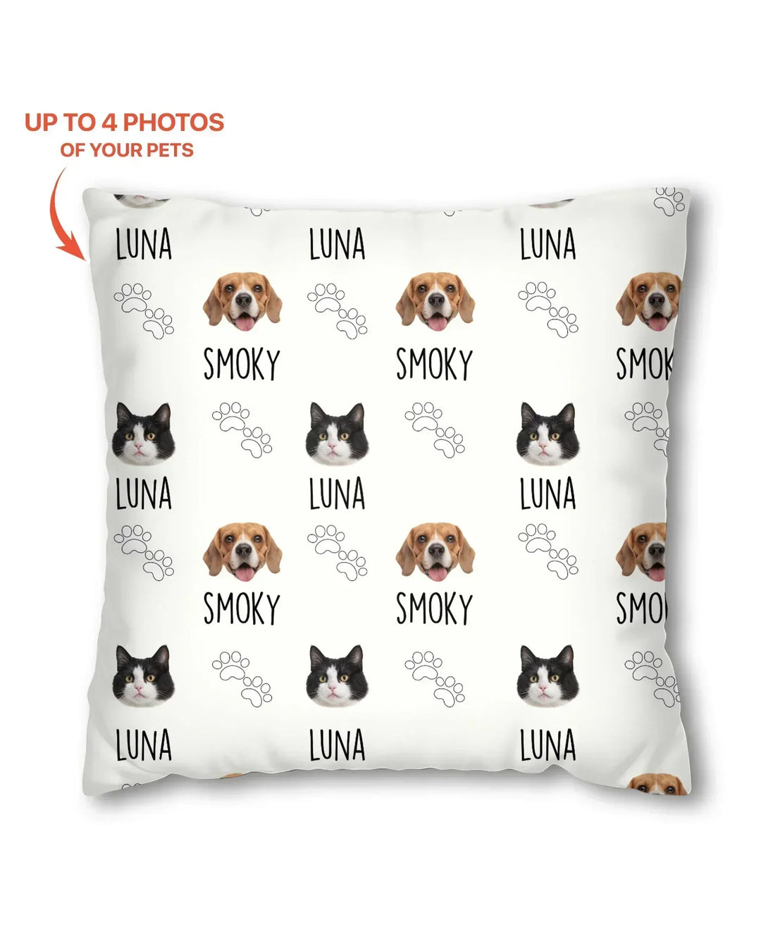 Custom Name and Pet Photos Bamboo Pillow Case