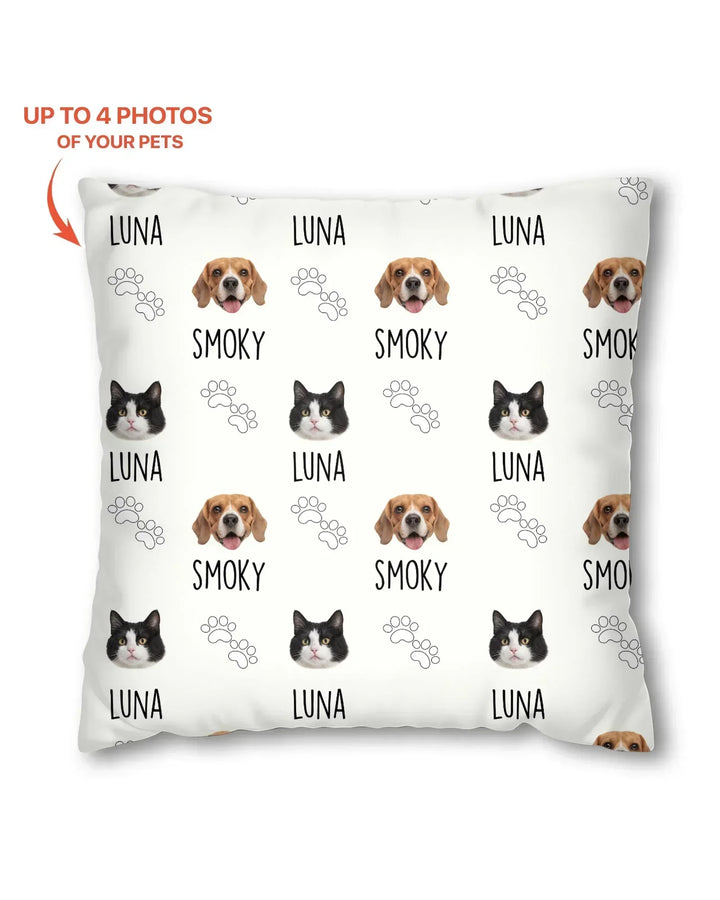 Custom Name and Pet Photos Bamboo Pillow Case