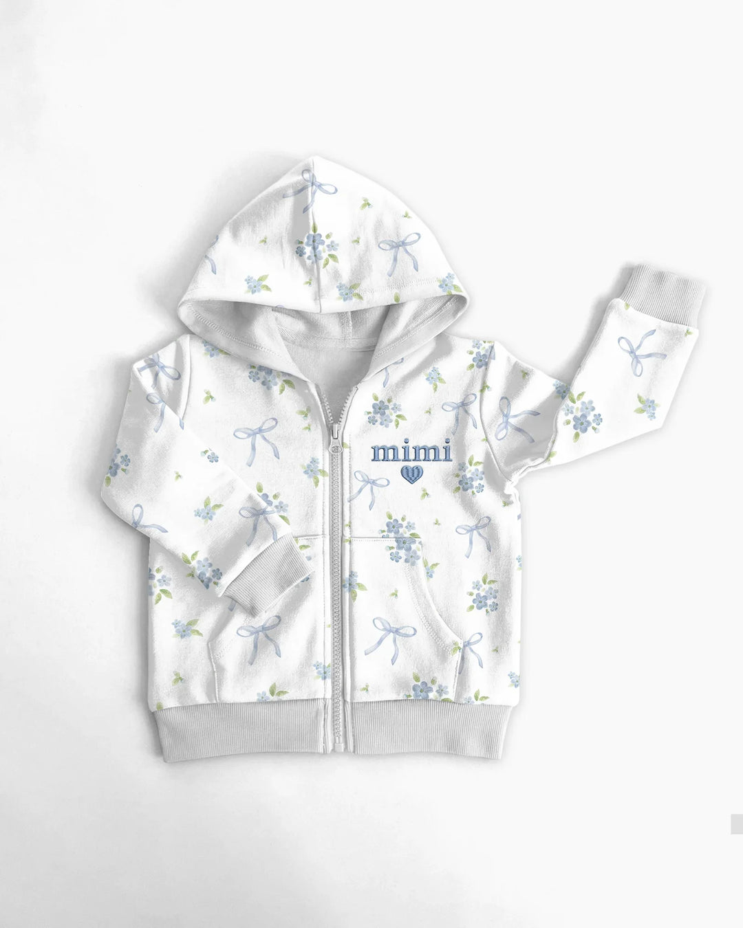 Mommy and Me Matching Embroidered Baby Bamboo Zip Hoodie