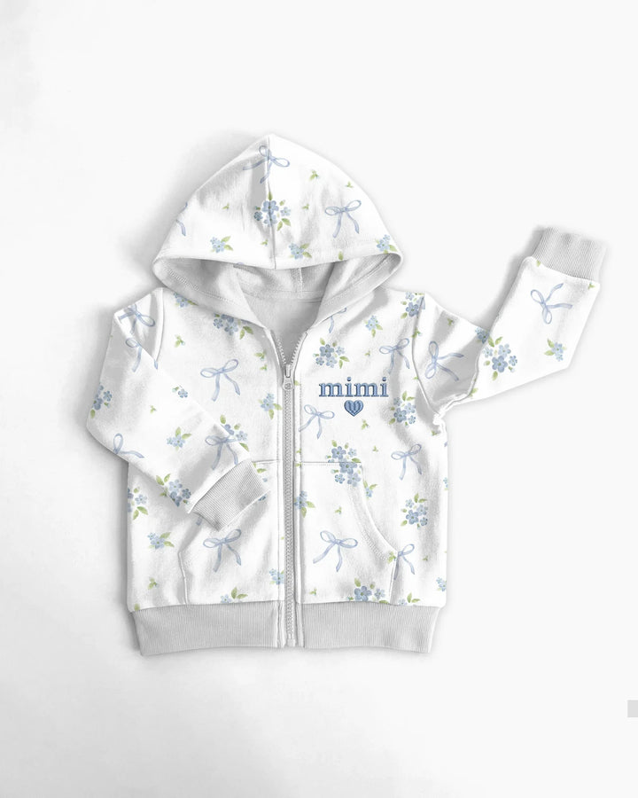 Mommy and Me Matching Embroidered Baby Bamboo Zip Hoodie