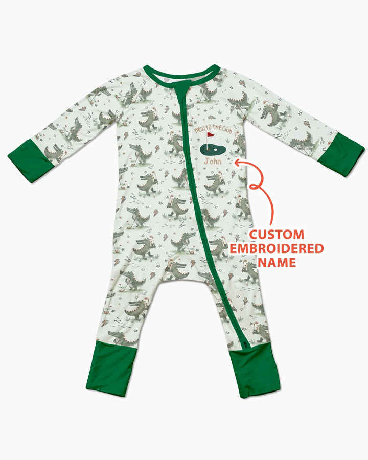 Personalized Embroidered Name Crocodile Golf Bamboo Convertible Zippy