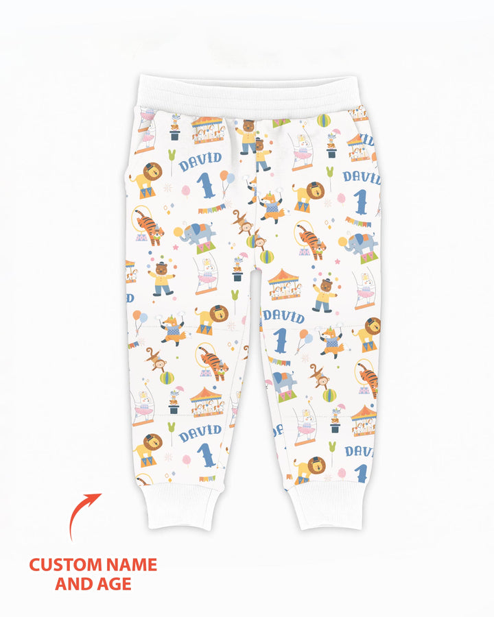 Custom Name Birthday Circus Bamboo Jogger
