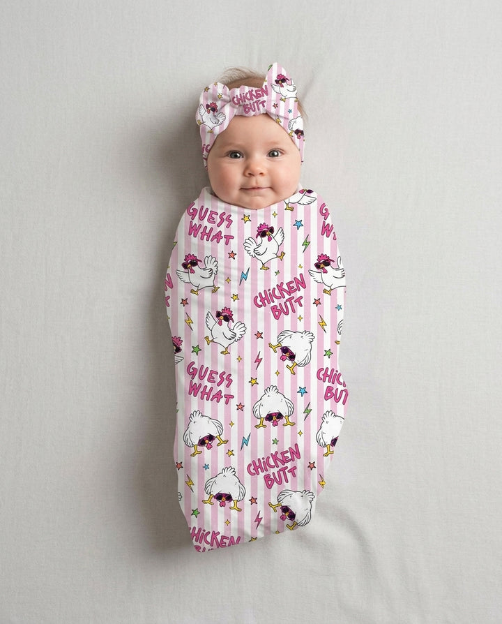 Guess What? Chicken Butt! swaddle blanket