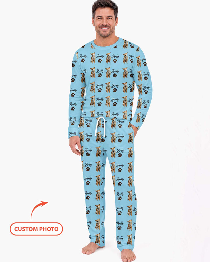 Personalized Pet Portrait Bamboo Men's Pajama Set