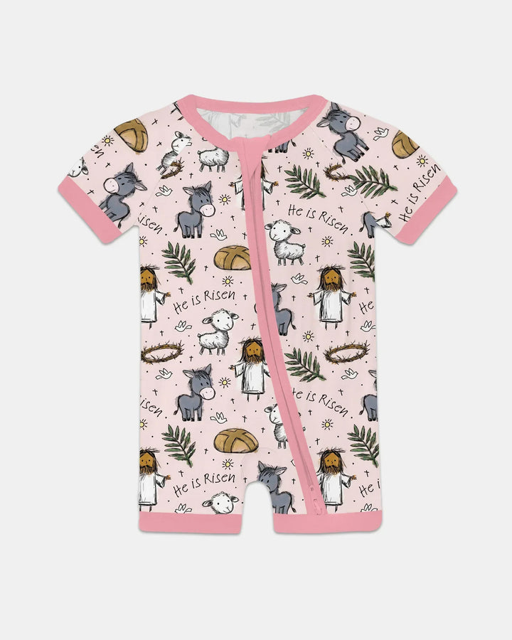 He Is Risen Easter Family Matching Bamboo Shorty Zippy