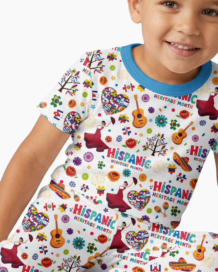 Fiesta Hispanic Heritage Month Bamboo Two Piece Short Sleeve Pajama Set