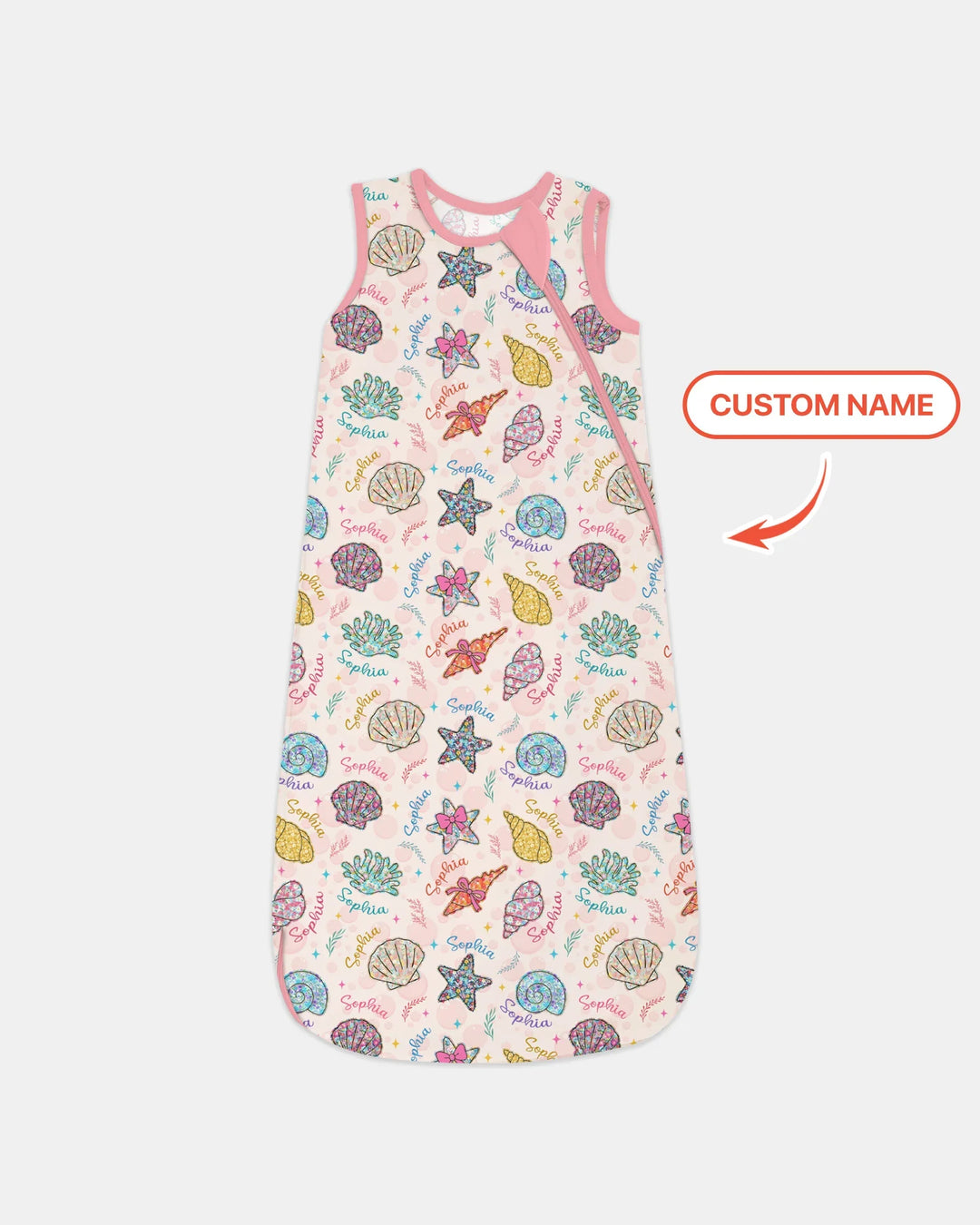 Custom Name Seaside Wildflower Summer Bamboo Sleep Bag
