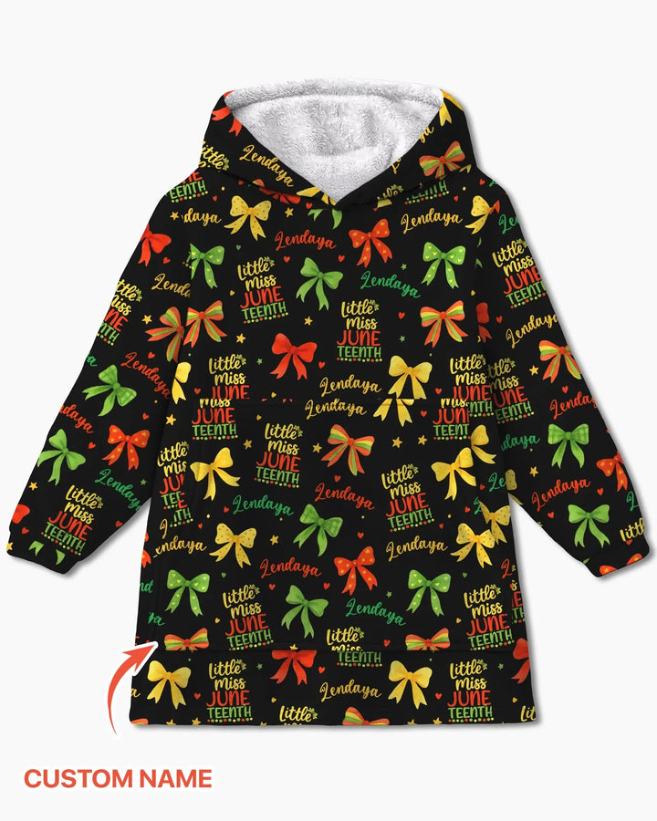 Little Miss Juneteenth Bamboo Blanket Hoodie