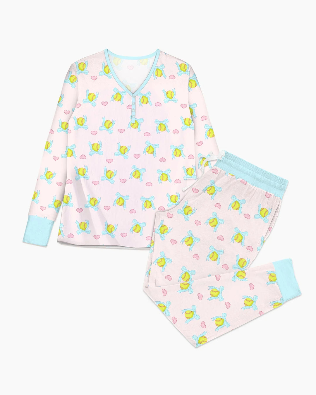 Softbal Coquette Bow Women Pajama Set